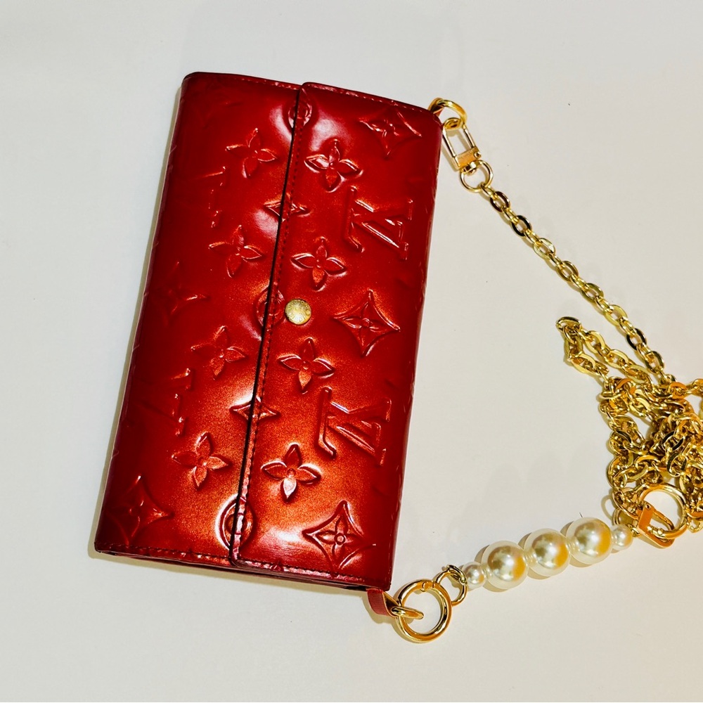 Louis vuitton patented leather monogram clutch wallet - Picture 2 of 16